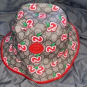 Gucci Canvas Fedora with GG Apple Print